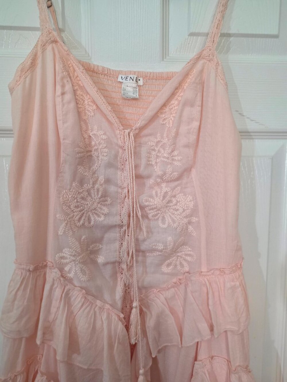 Lace Up Ruffle Maxi Dress - Picture 6 of 7